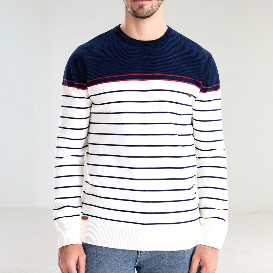 Men's Stripped Casual Sweater afbeelding 2