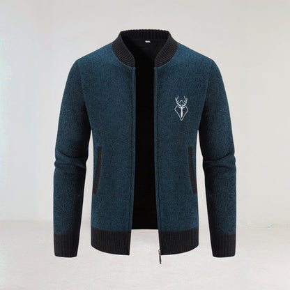 Men's Knitted Bomber Jacket afbeelding 3