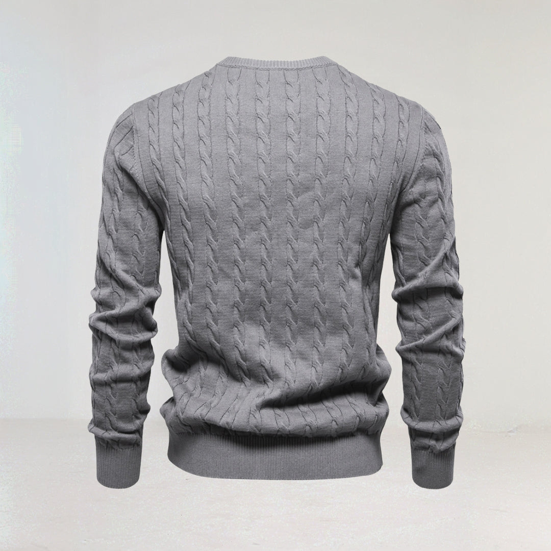 Classic Men's Cable Knit Sweater afbeelding 4