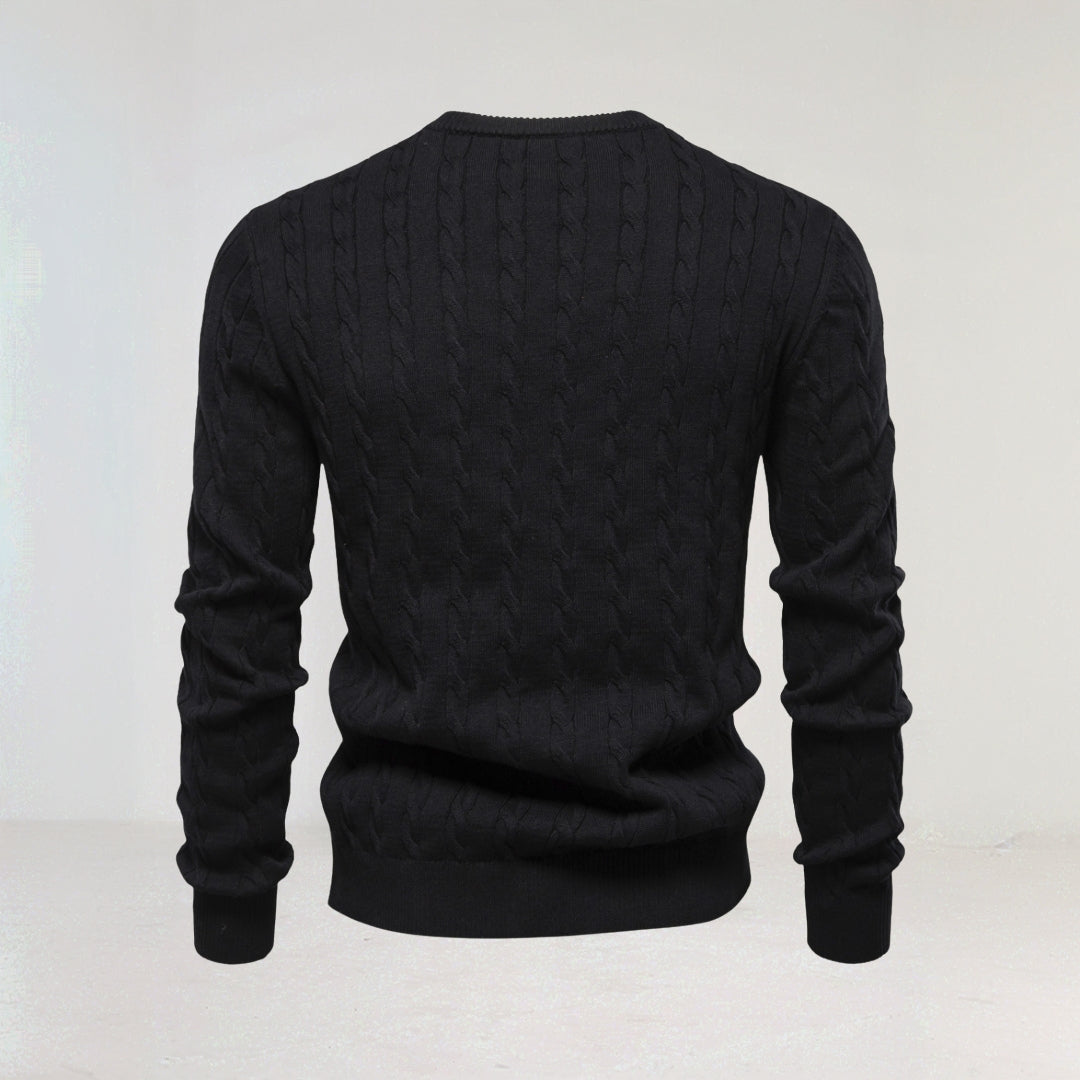 Classic Men's Cable Knit Sweater afbeelding 2