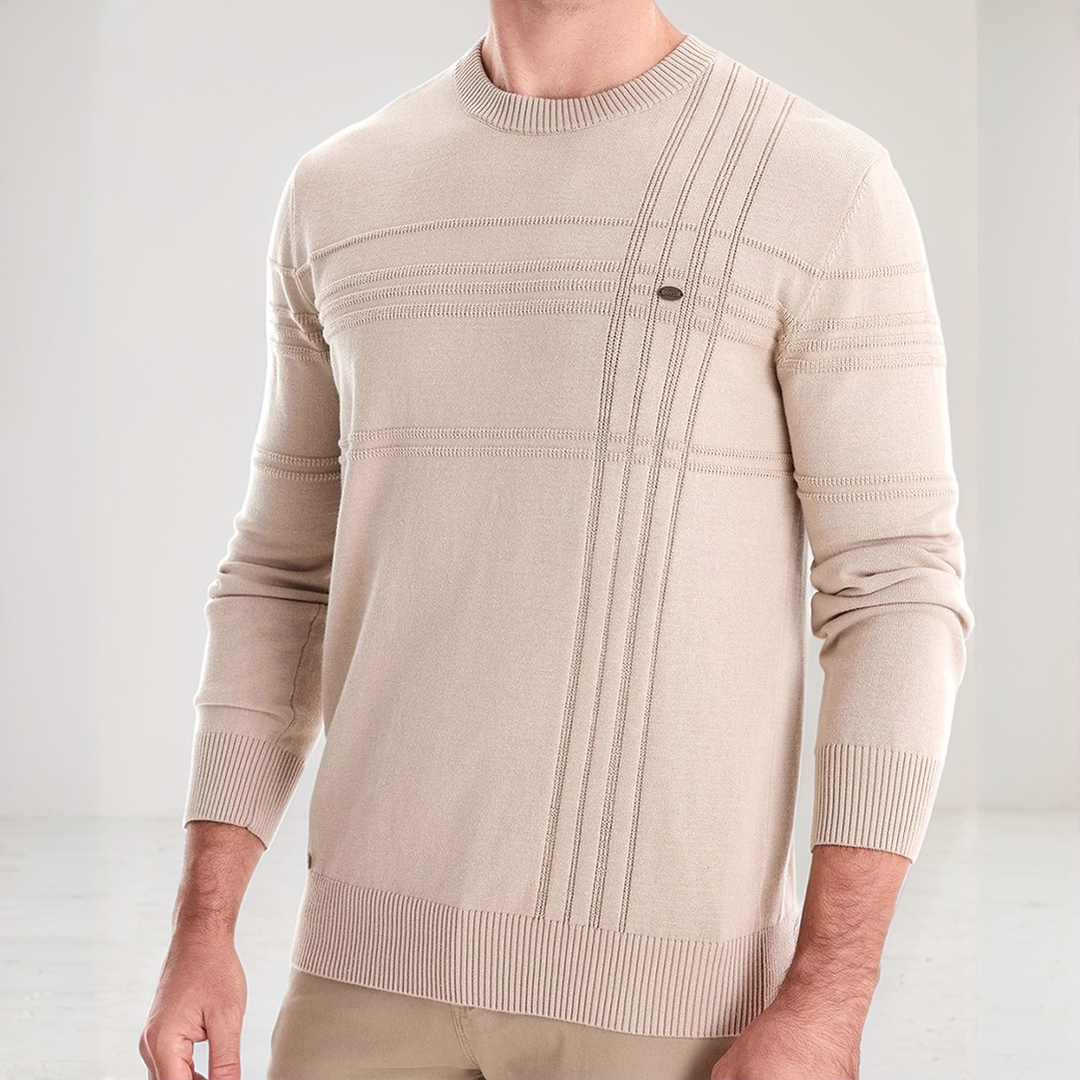 Men's Casual Textured Cotton Sweater afbeelding 2