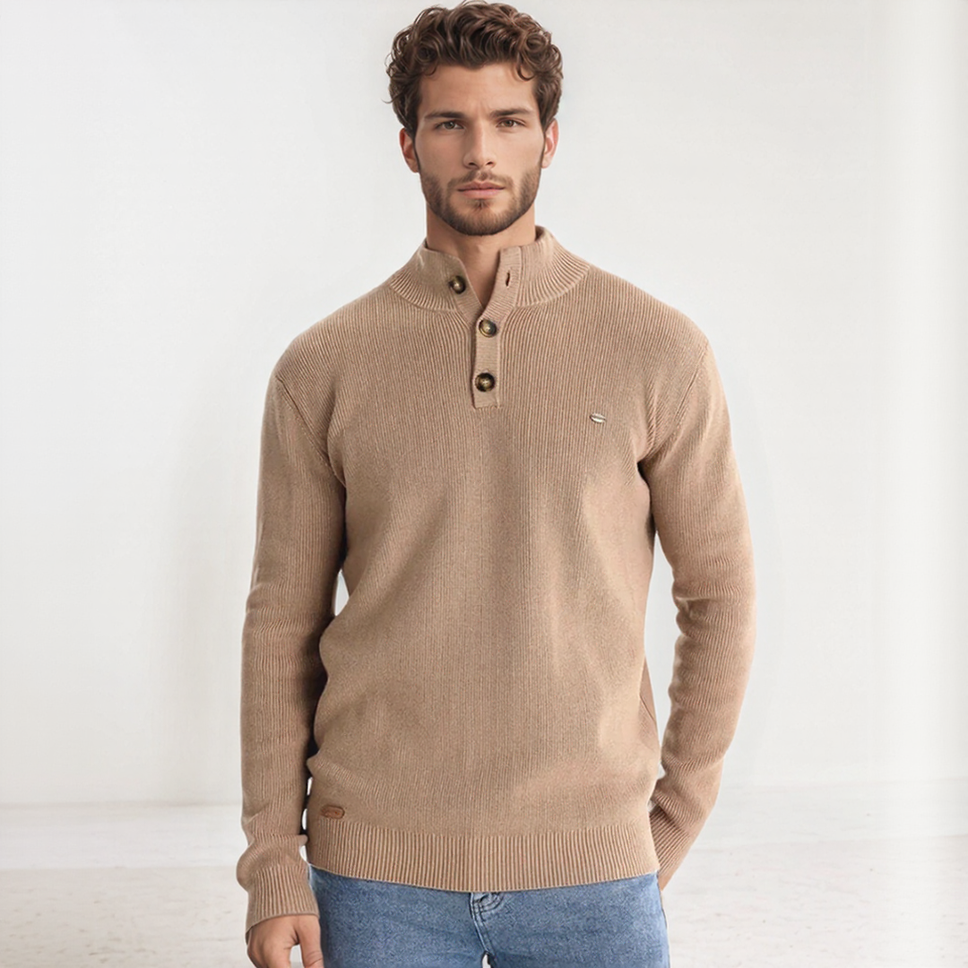 Men’s Classic Button Neck Sweater afbeelding 2